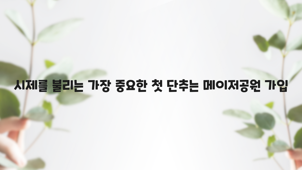 시제를 불리는 가장 중요한 첫 단추는 메이저공원 가입